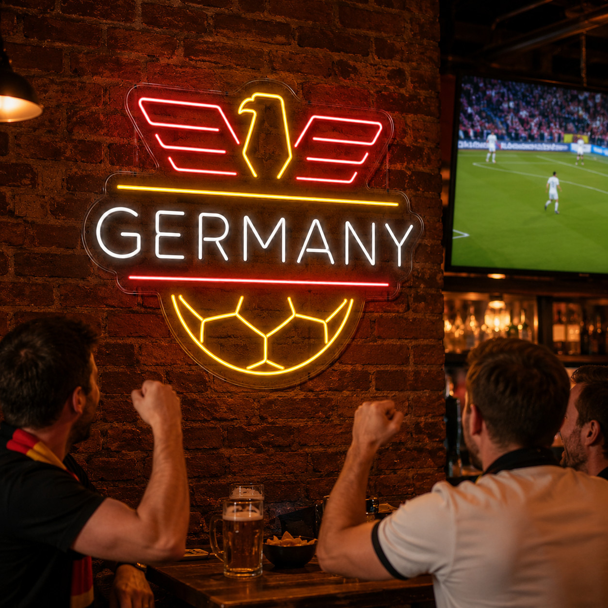 Germany Soccer LED Neon Sign Football Neon Light Wall Decor for Sports Bar Game Room