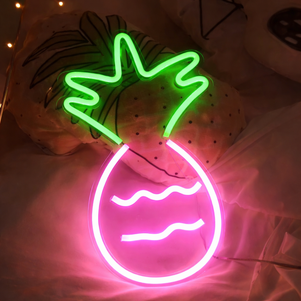 Pineapple LED Neon Sign Tropical Wall Decor for Bedroom Bar Party