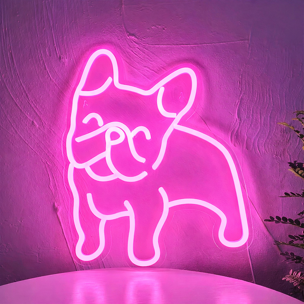 Minimalist Dog Ear LED Neon Sign White Aesthetic Neon Light for Modern Room Decor