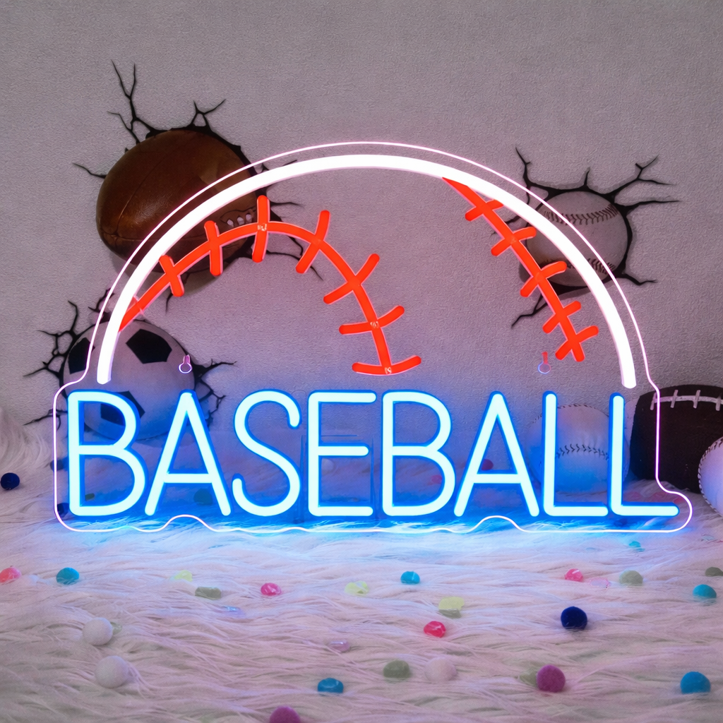 Baseball LED Neon Sign Baseball Neon Light for Room Sports Wall Decor