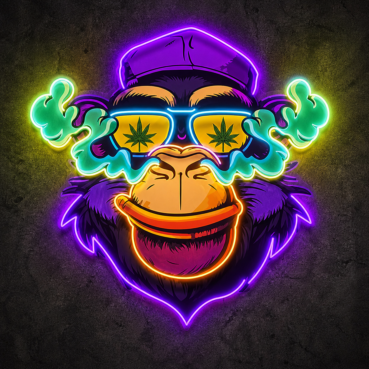 Monkey LED Neon Sign with Sunglasses Funky Animal Neon Light Wall Decor for Bedrooms Game Rooms Bars