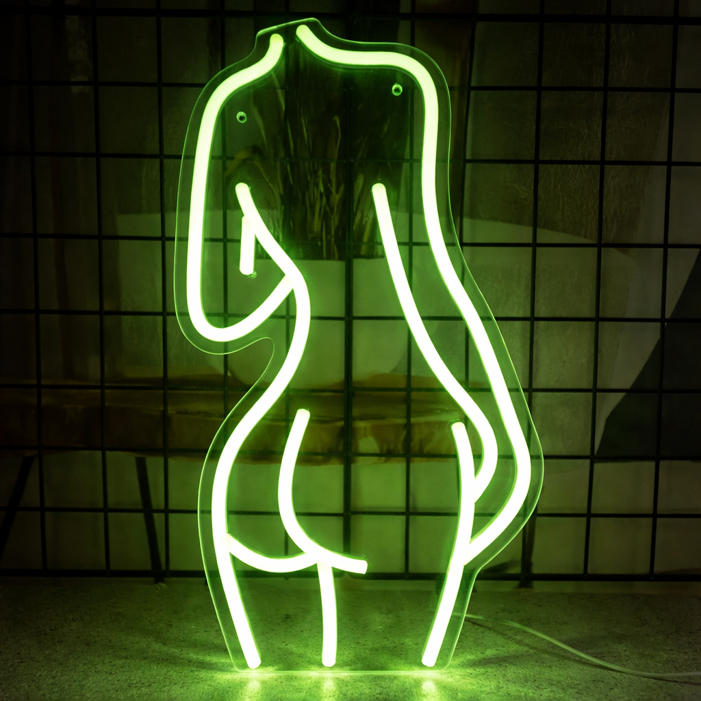 Female Body Silhouette LED Neon Sign Pink Minimalist Curve Neon Light for Bedroom Decor