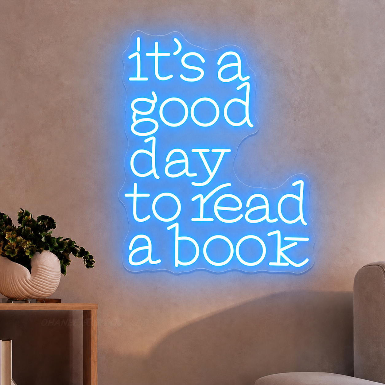 It’s a Good Day to Read a Book LED Neon Sign Warm White Inspirational Wall Light for Bedroom Reading Nook Decor