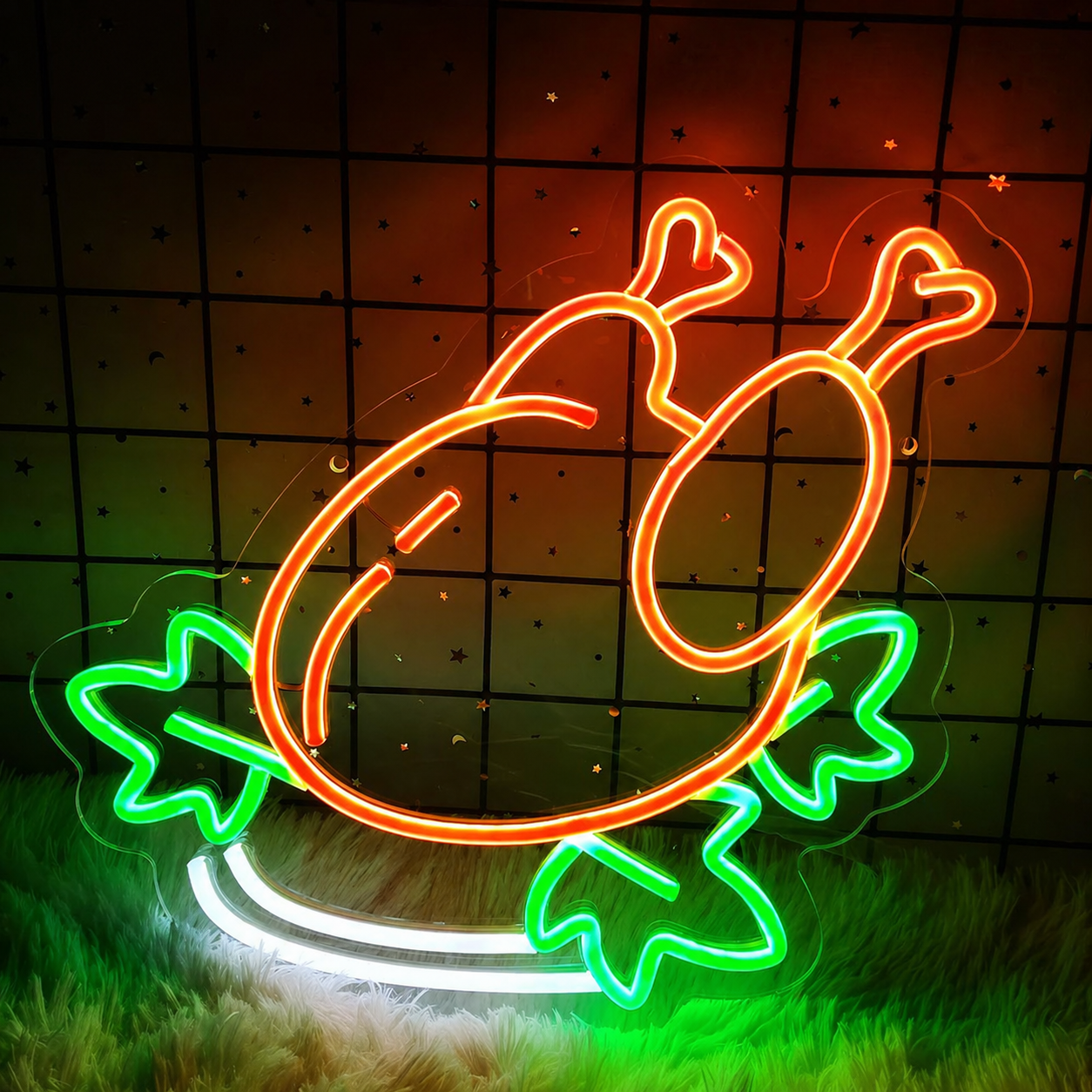 Fried Chicken LED Neon Sign Fast Food Neon Light Wall Decor for Kitchen Restaurant Bar