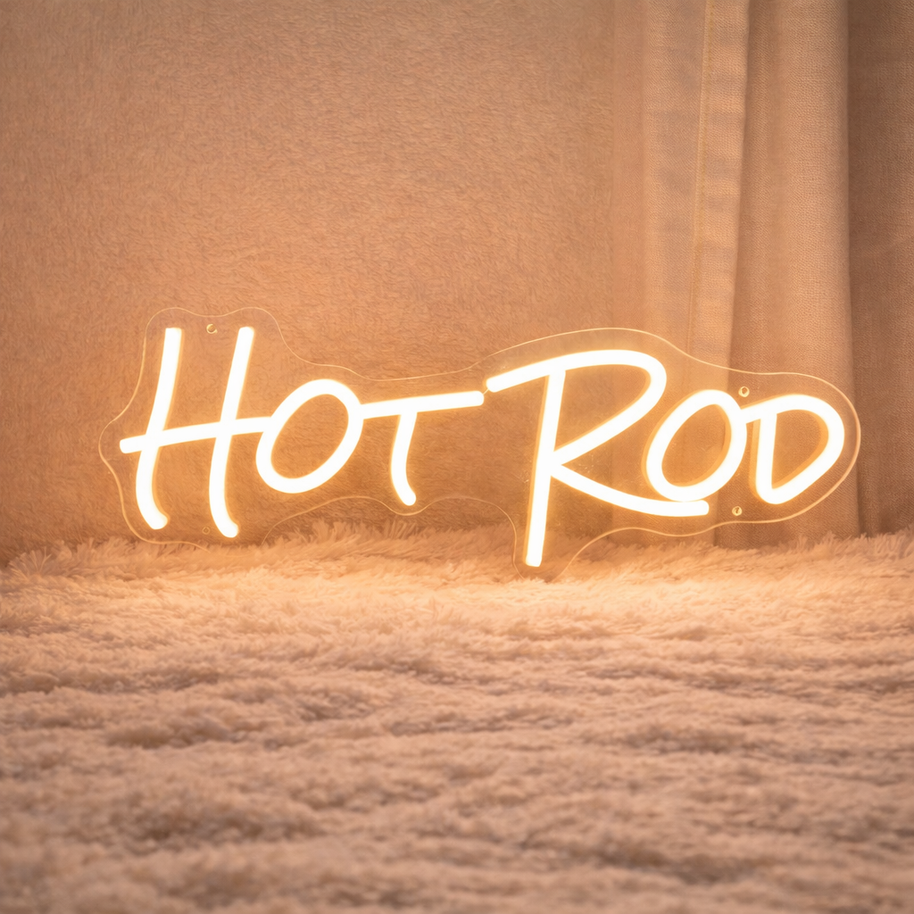 Hot Rod LED Neon Sign for Garage, Bar & Man Cave Wall Decor
