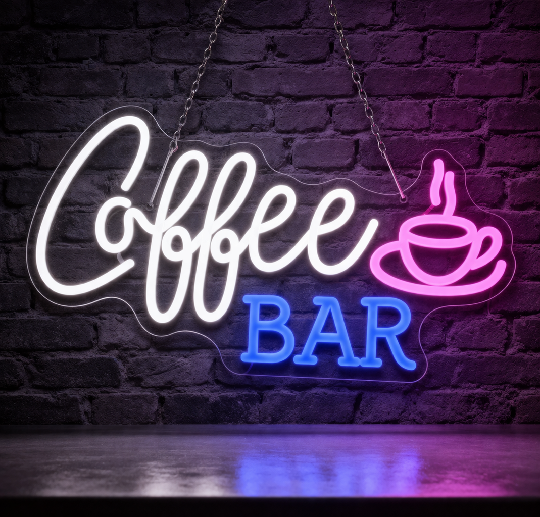 Coffee Bar LED Neon Sign Wall Light for Home and Cafes