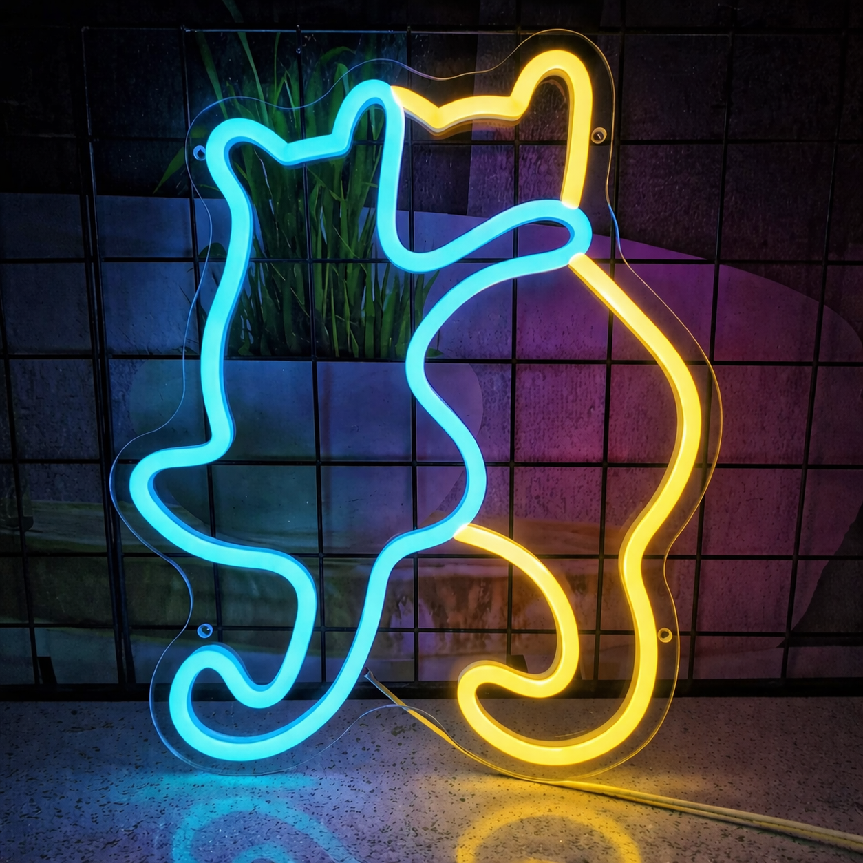 Dual Wave LED Neon Sign for Bedroom, Living Room & Modern Wall Decor
