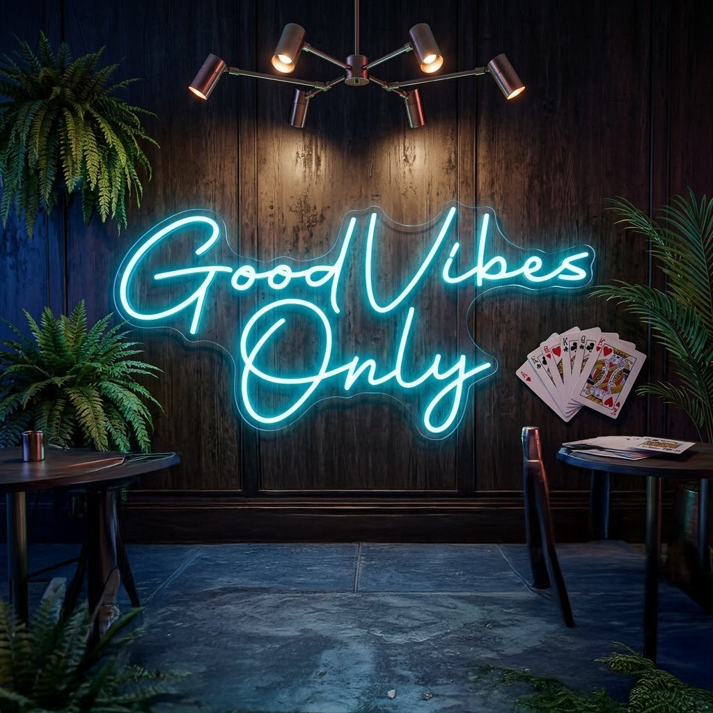Good Vibes Only LED Neon Sign for Bedroom, Bar & Room Decor