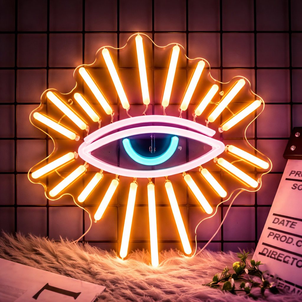 Mystic Eye LED Neon Sign with Dimmable Brightness for Aesthetic Room Decor