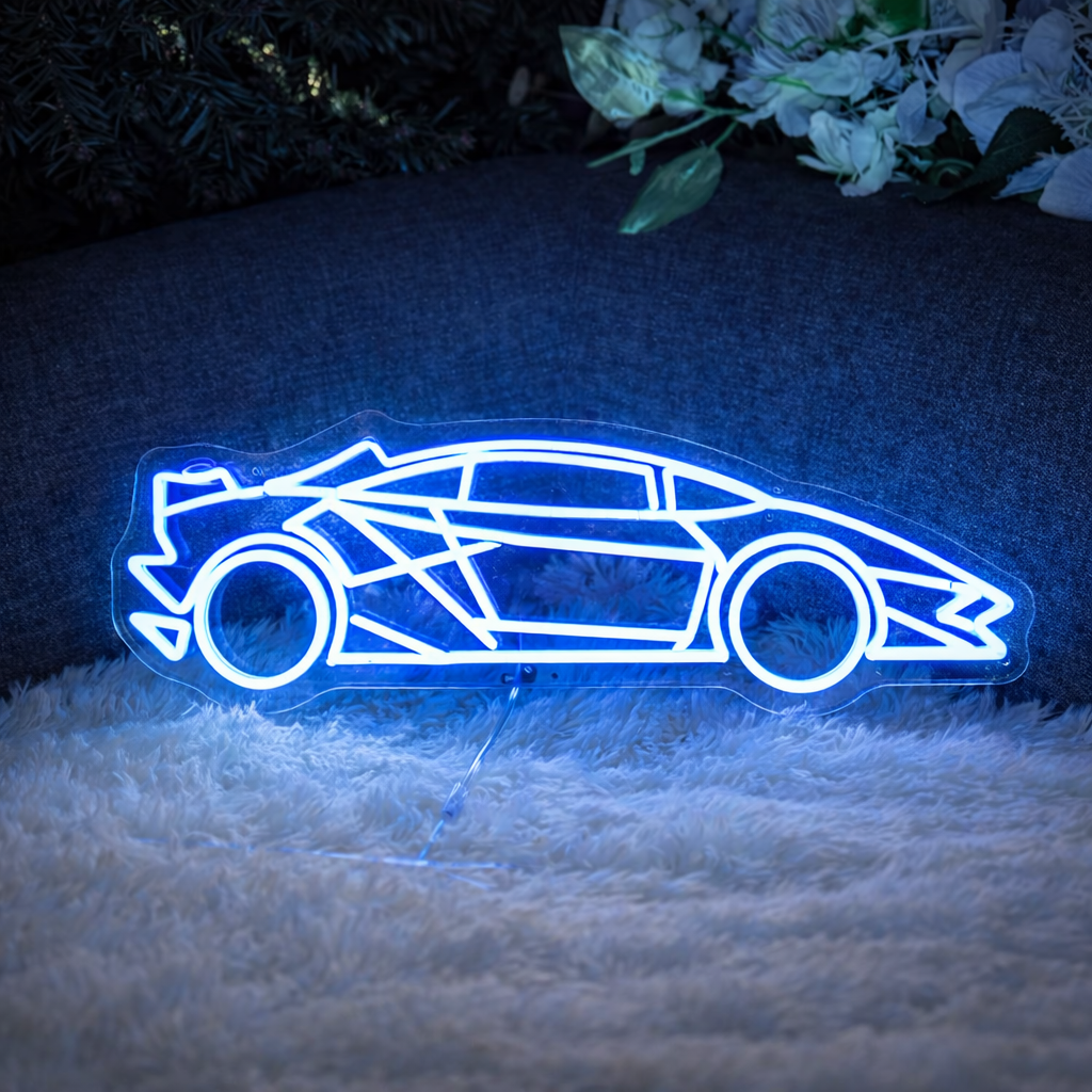 Sports Car LED Neon Sign Wall Decoration Garage Man Cave Bar