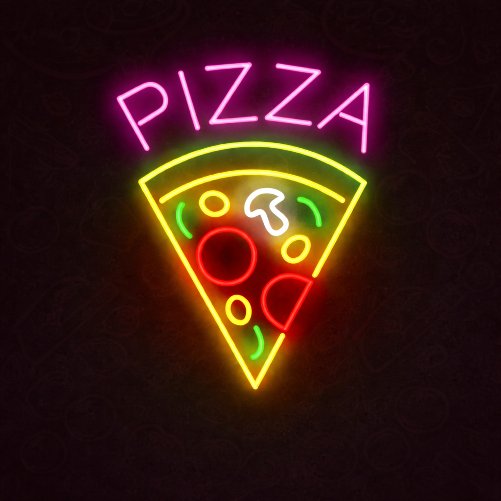Pizza Slice LED Neon Sign for Pizzeria, Kitchen & Food Wall Decor