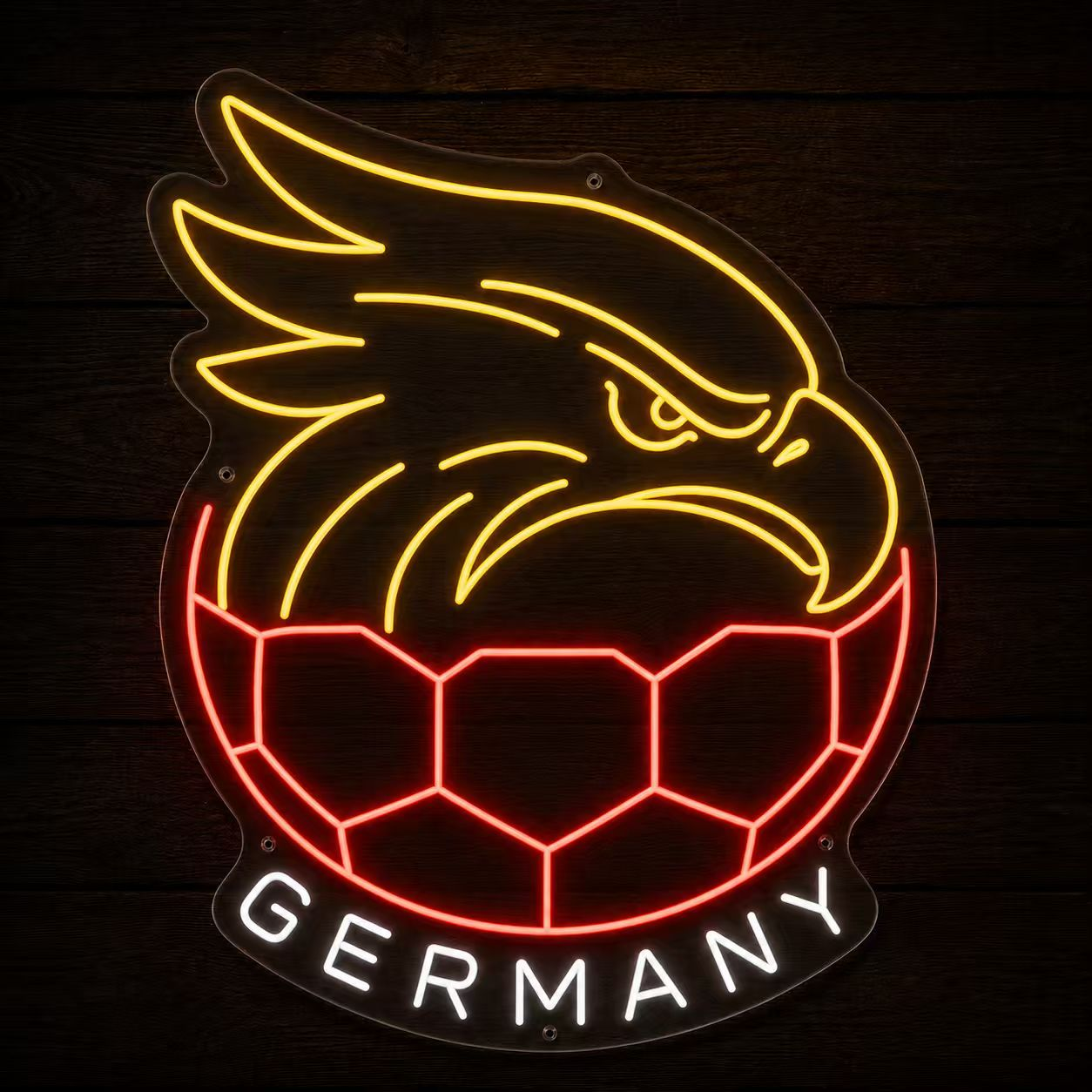 Germany Soccer LED Neon Sign German Football Neon Light Wall Decor for Sports Bar Game Room