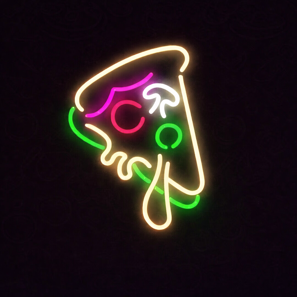 Melting Pizza Slice LED Neon Sign for Pizzeria, Café & Kitchen Wall Decor