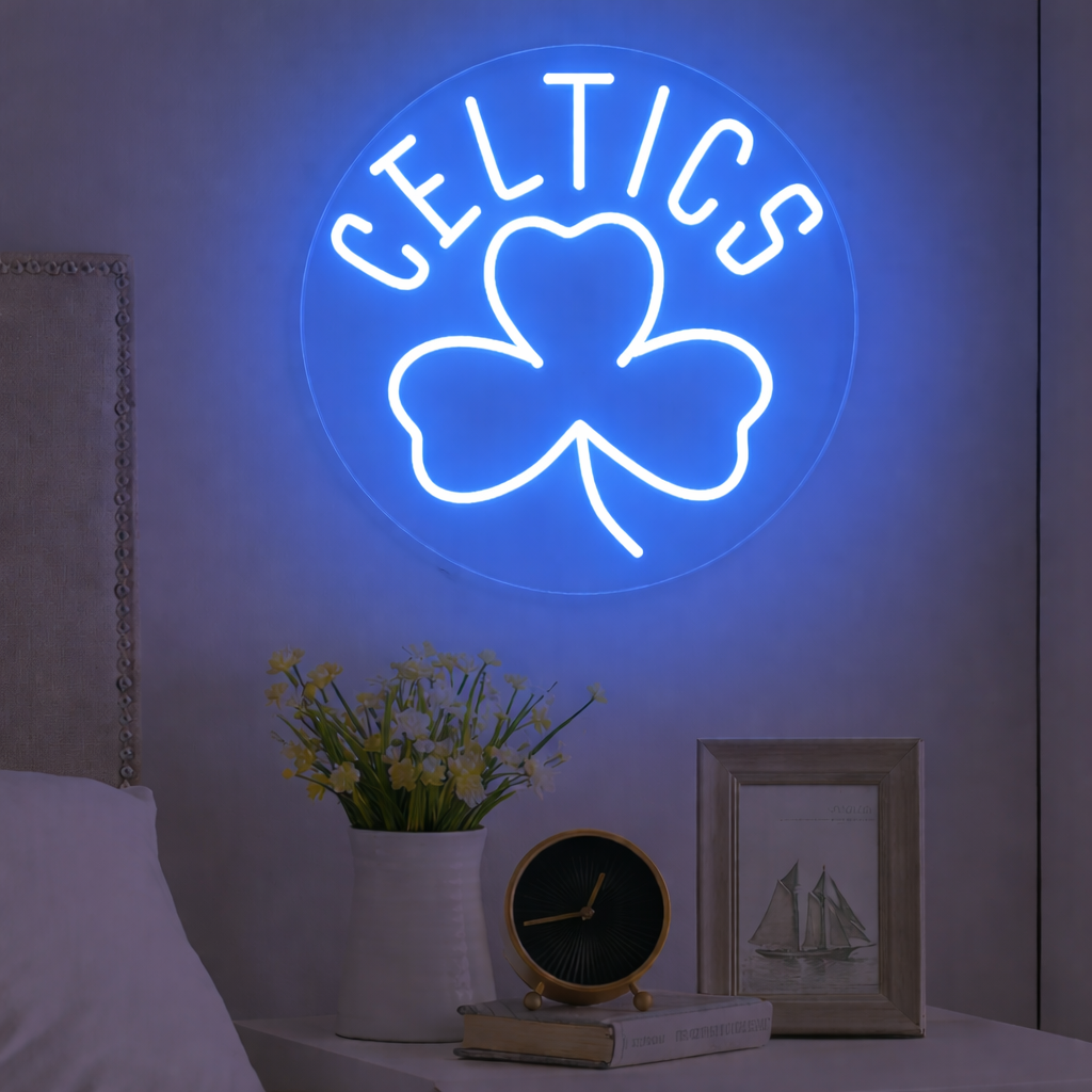 Lucky Clover LED Neon Sign Shamrock Green Wall Light for Bar Decor