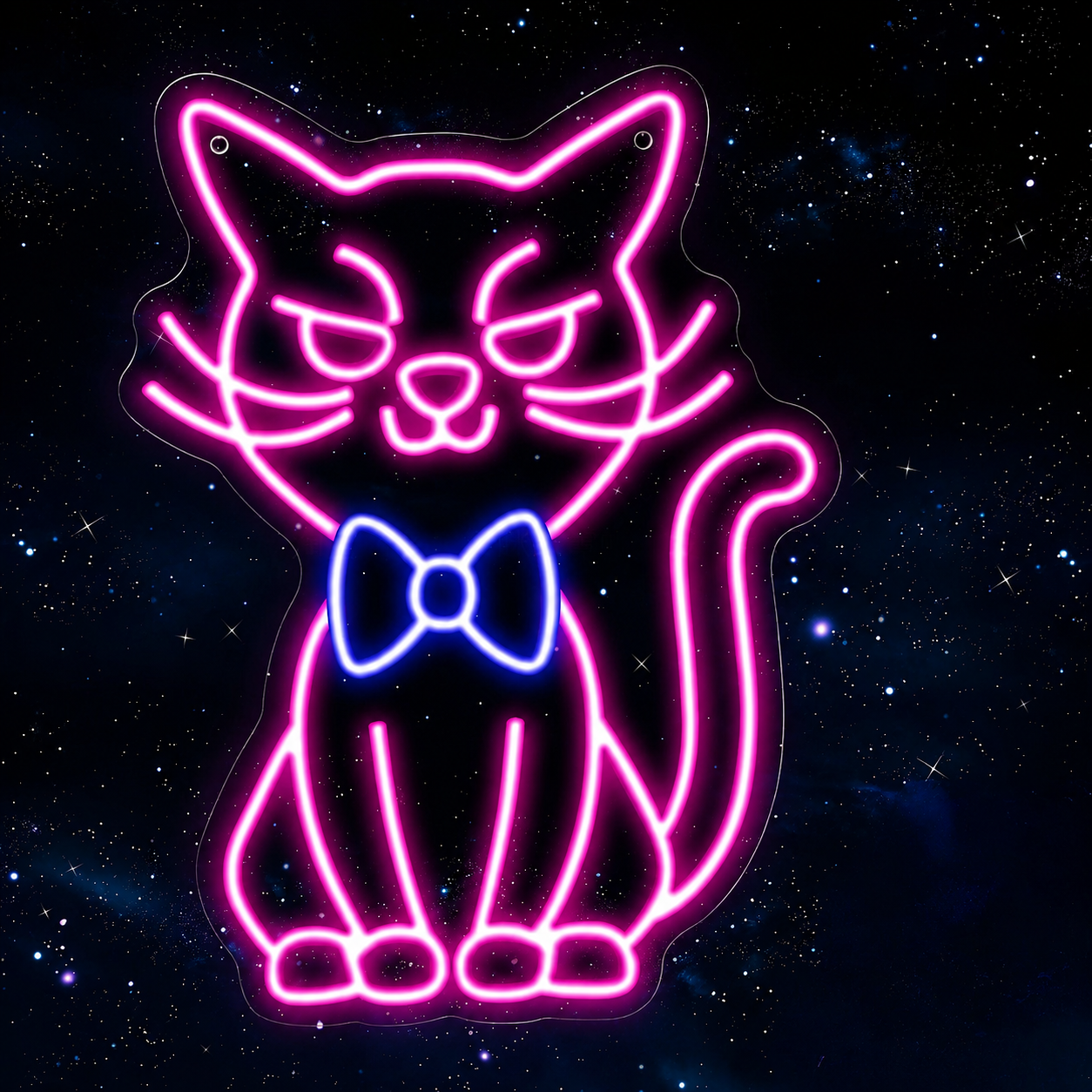 Cat LED Neon Sign Pink Blue Cute Kitty Neon Light Wall Decor for Bedroom Pet Room