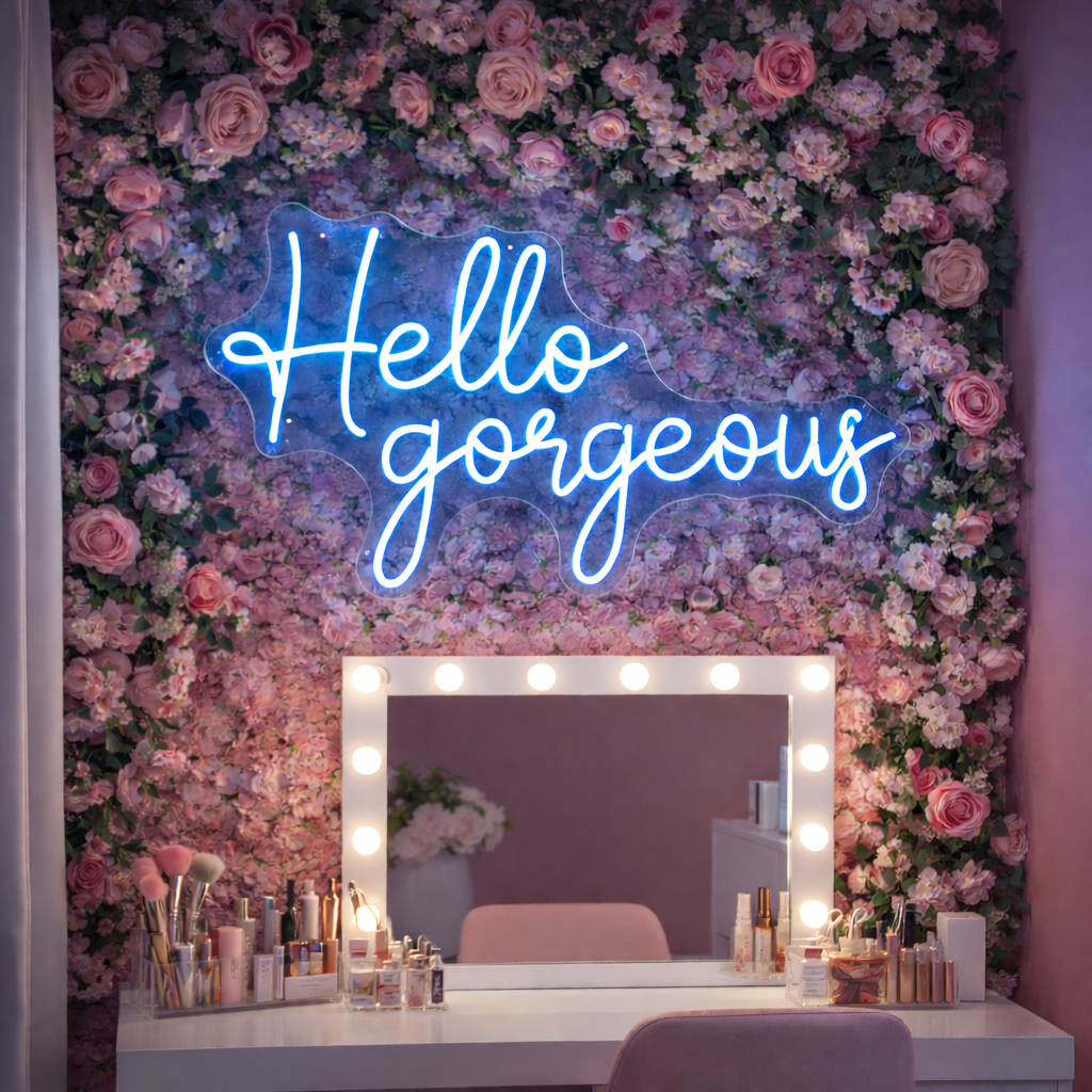 Hello Gorgeous LED Neon Sign Beauty Salon Neon Light for Makeup Room Wall Decor