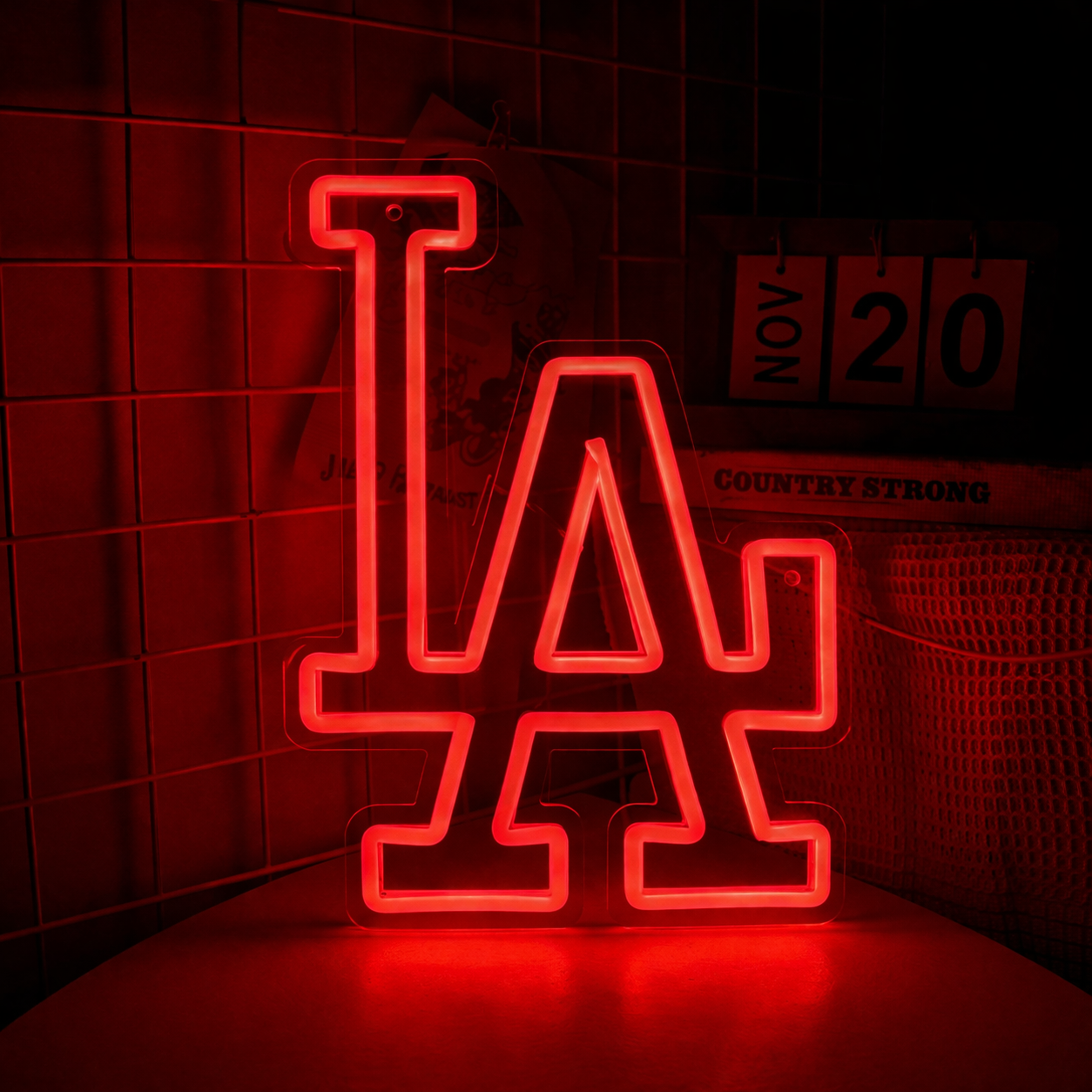 LA Letter LED Neon Sign Blue Alphabet Neon Light for Bedroom Wall Decor Gaming Room Bar