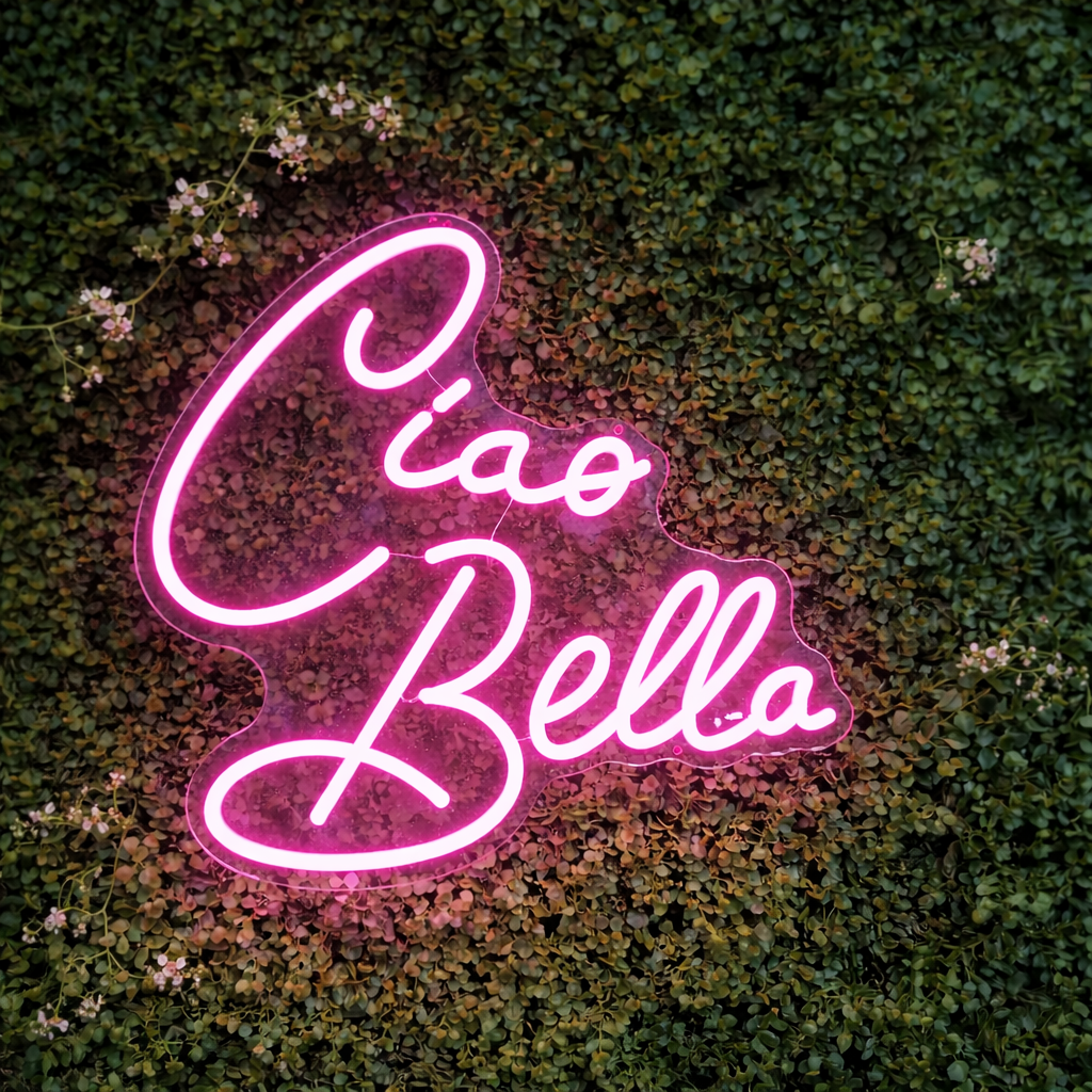 Ciao Bella Script LED Neon Sign for Bedroom Wall Decor Aesthetic Light