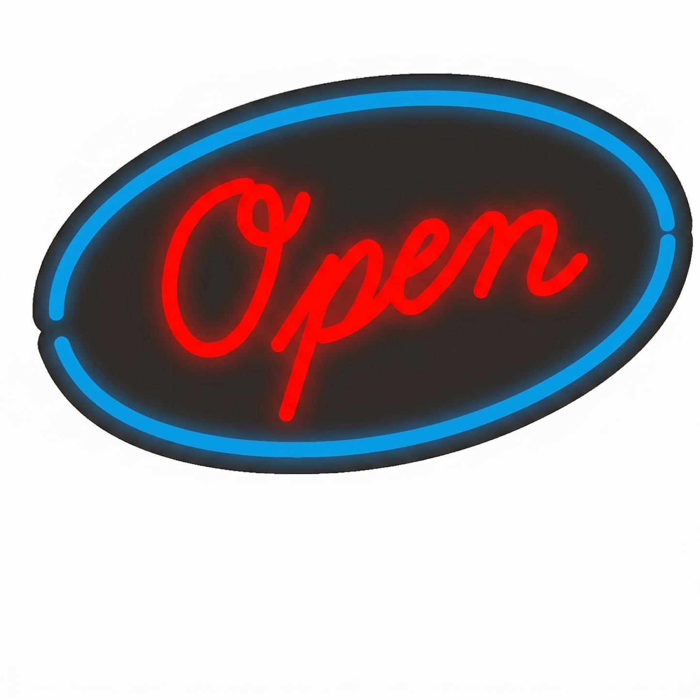 Open LED Neon Sign Pink Blue Oval Neon Light Wall Decor for Business Bar Cafe Shop