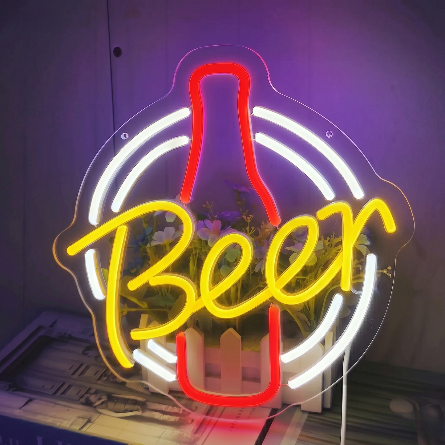 Beer LED Neon Sign Blue Red Bar Neon Light Wall Decor for Home Bar Pub Party