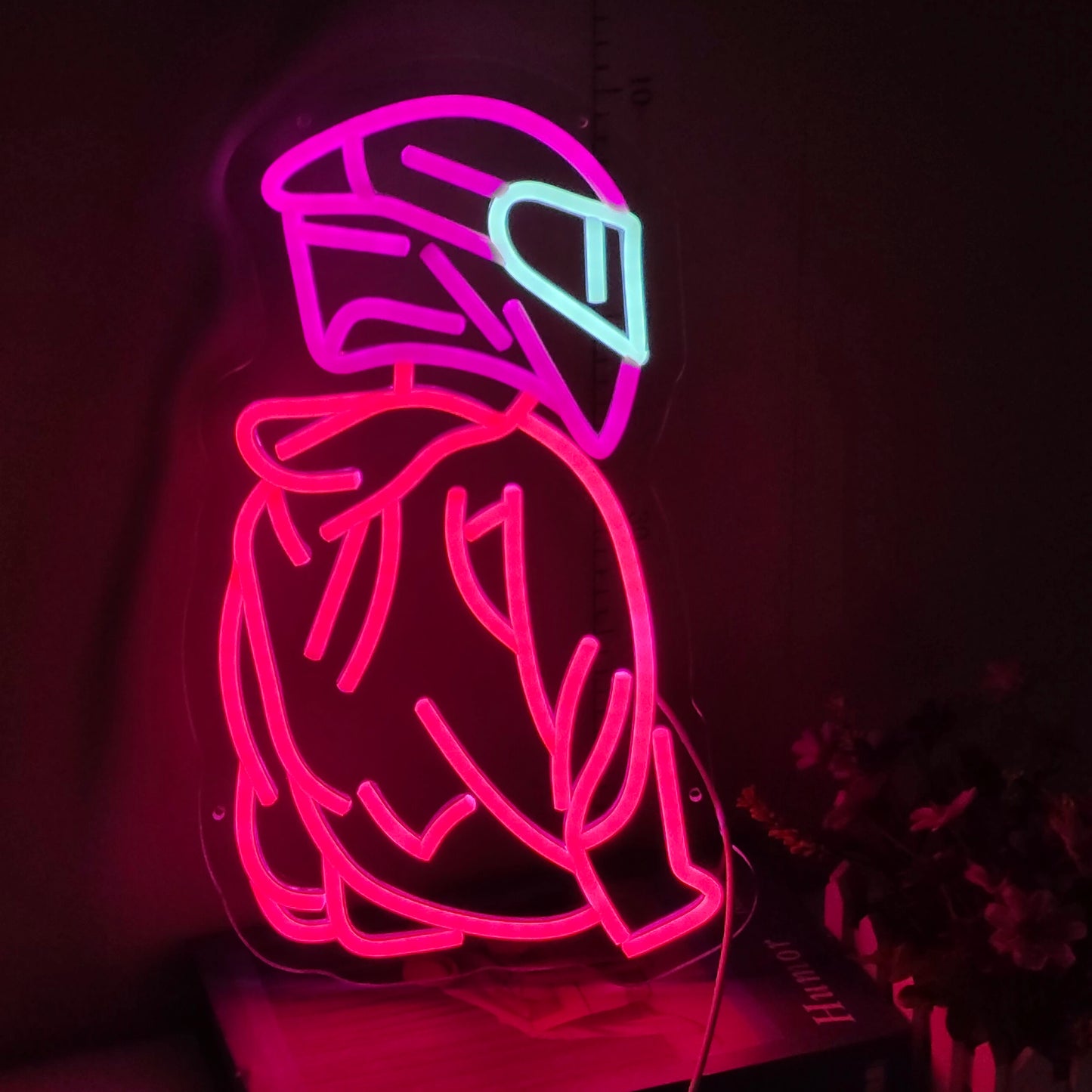 Angry Gamer LED Neon Sign Pink Gaming Character Neon Light Wall Decor for Game Room Bedroom