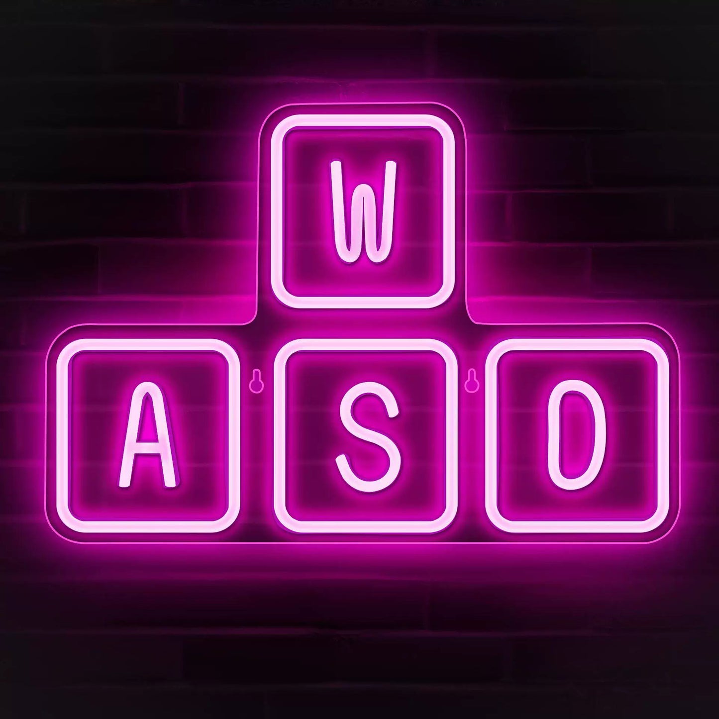WASD Keyboard LED Neon Sign for Gaming Room, PC Setup & Streamer Desk Decor