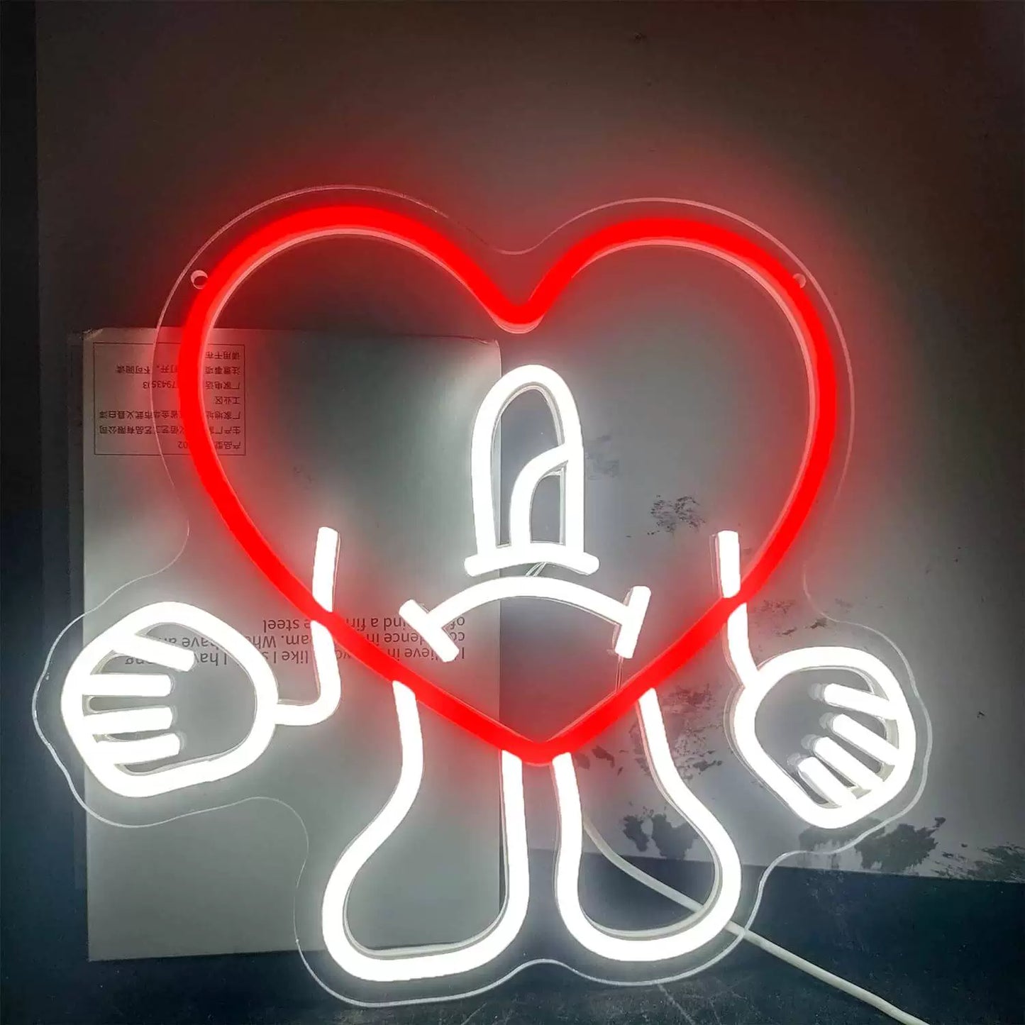 Funny Heart Character LED Neon Sign for Bedroom Cute Love Wall Decor Light