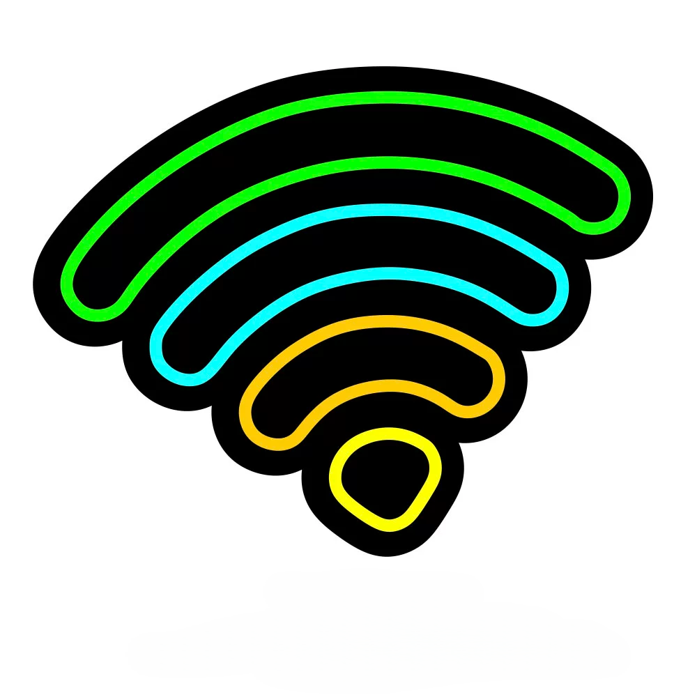 WiFi LED Neon Sign Green Blue Yellow Internet Neon Light Wall Decor for Office Game Room Cafe
