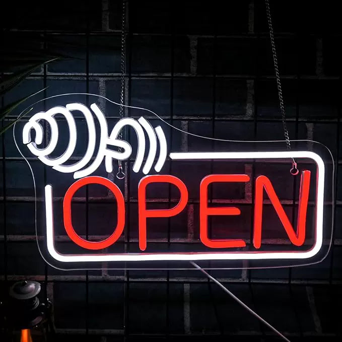 Barber Open LED Neon Sign Hair Salon Neon Light for Shop Window Wall Decor