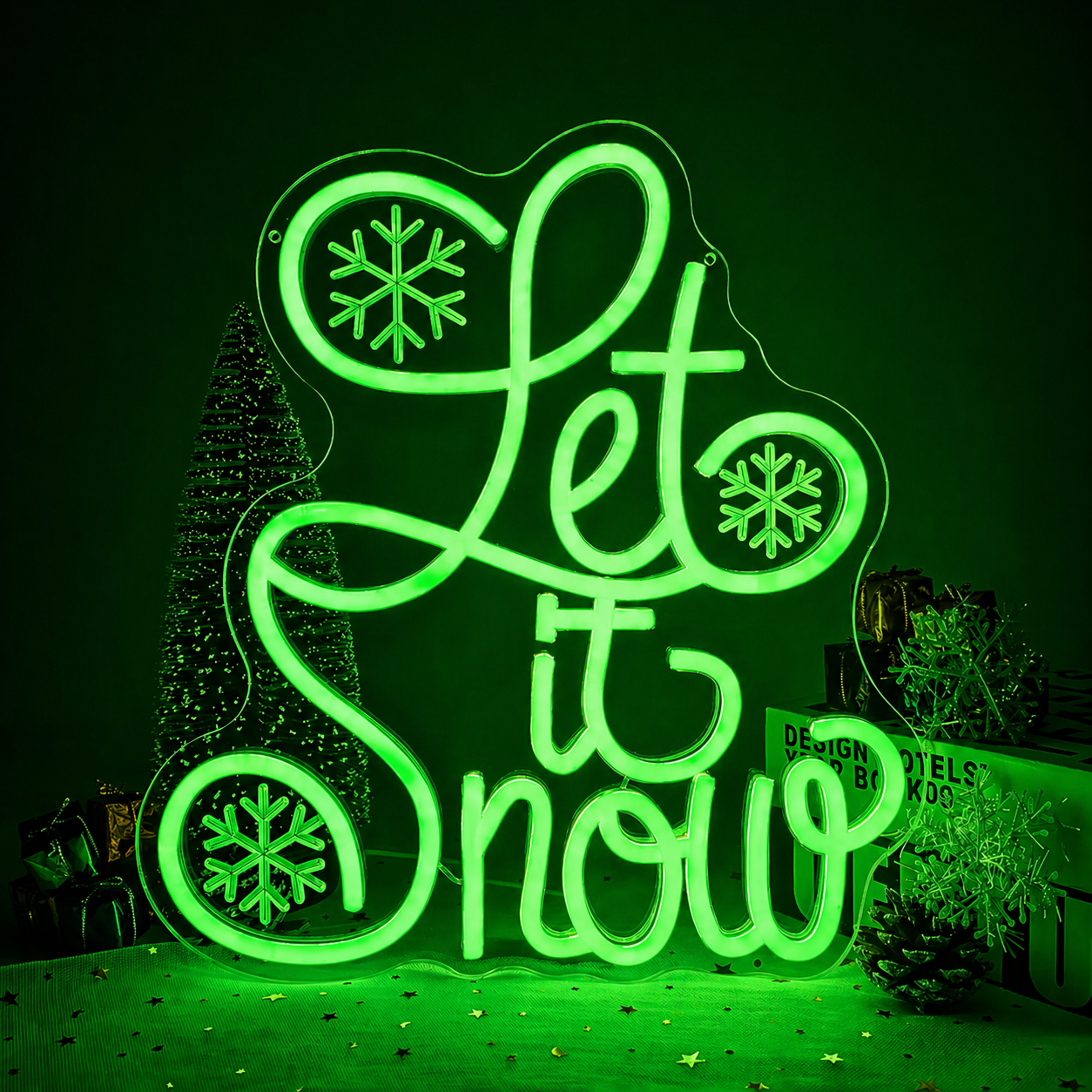 Let It Snow LED Neon Sign Winter Christmas Neon Light for Home Holiday Decor