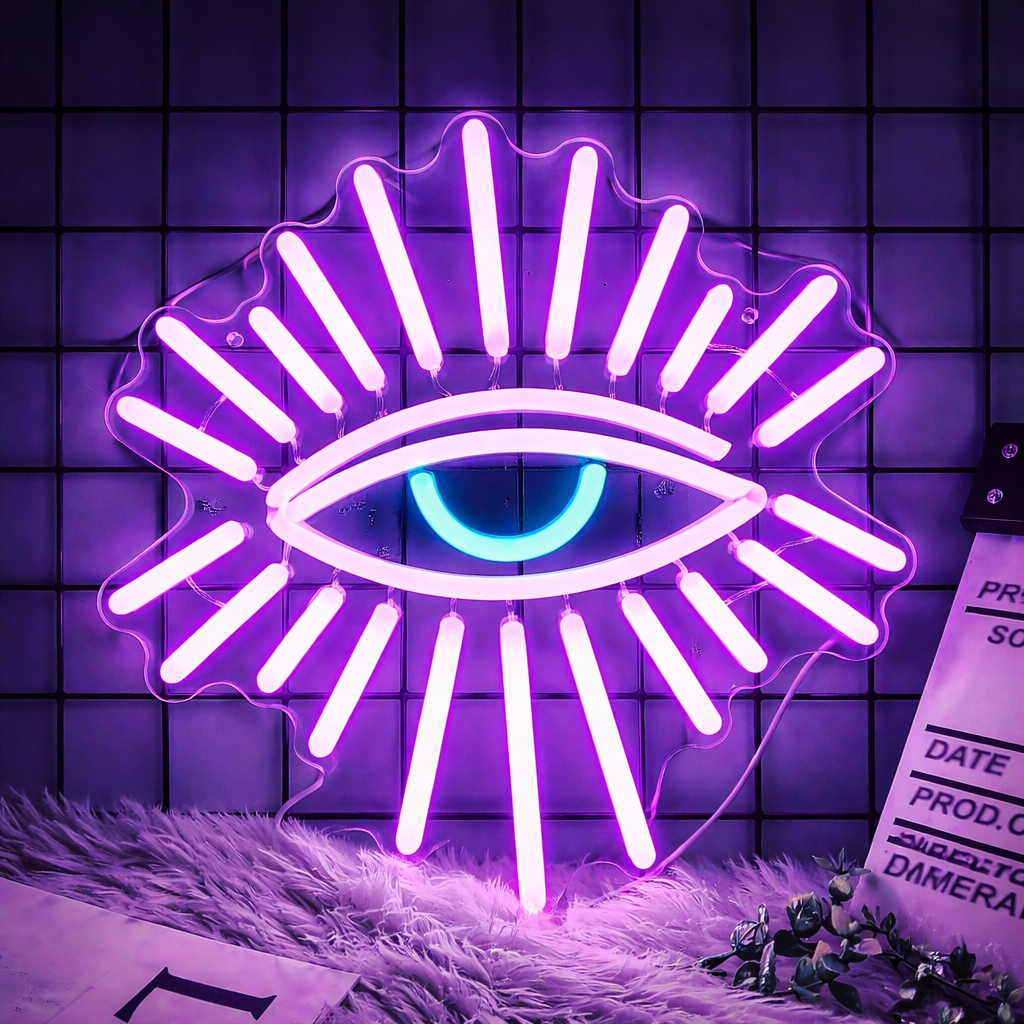 Mystic Eye LED Neon Sign for Aesthetic Room Decor