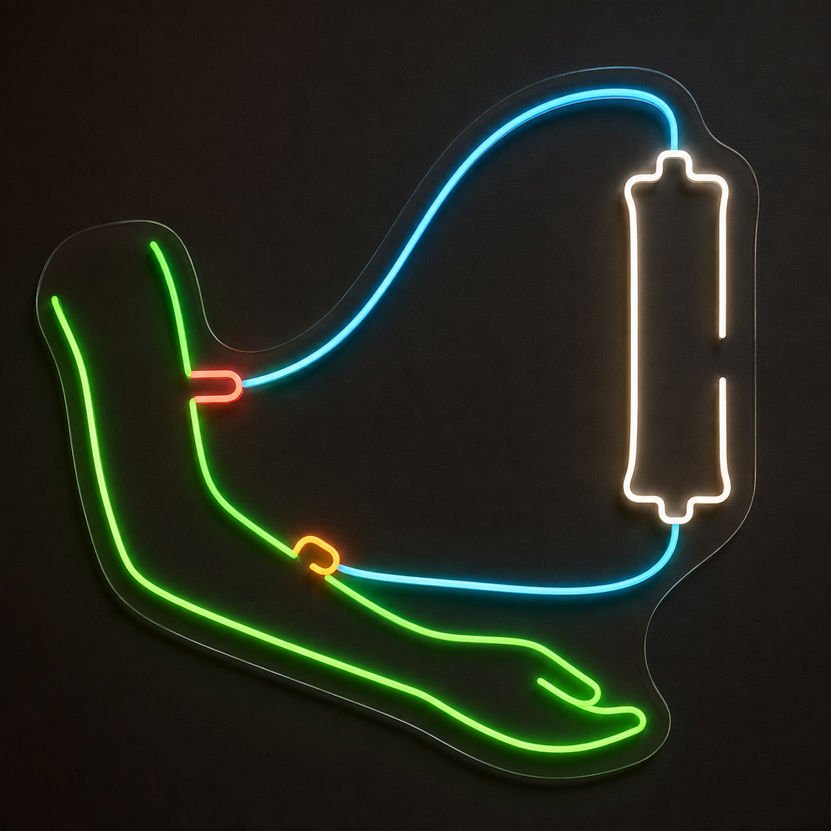 Arm & Dialysis Lines LED Neon Sign for Dialysis Centers - design reference