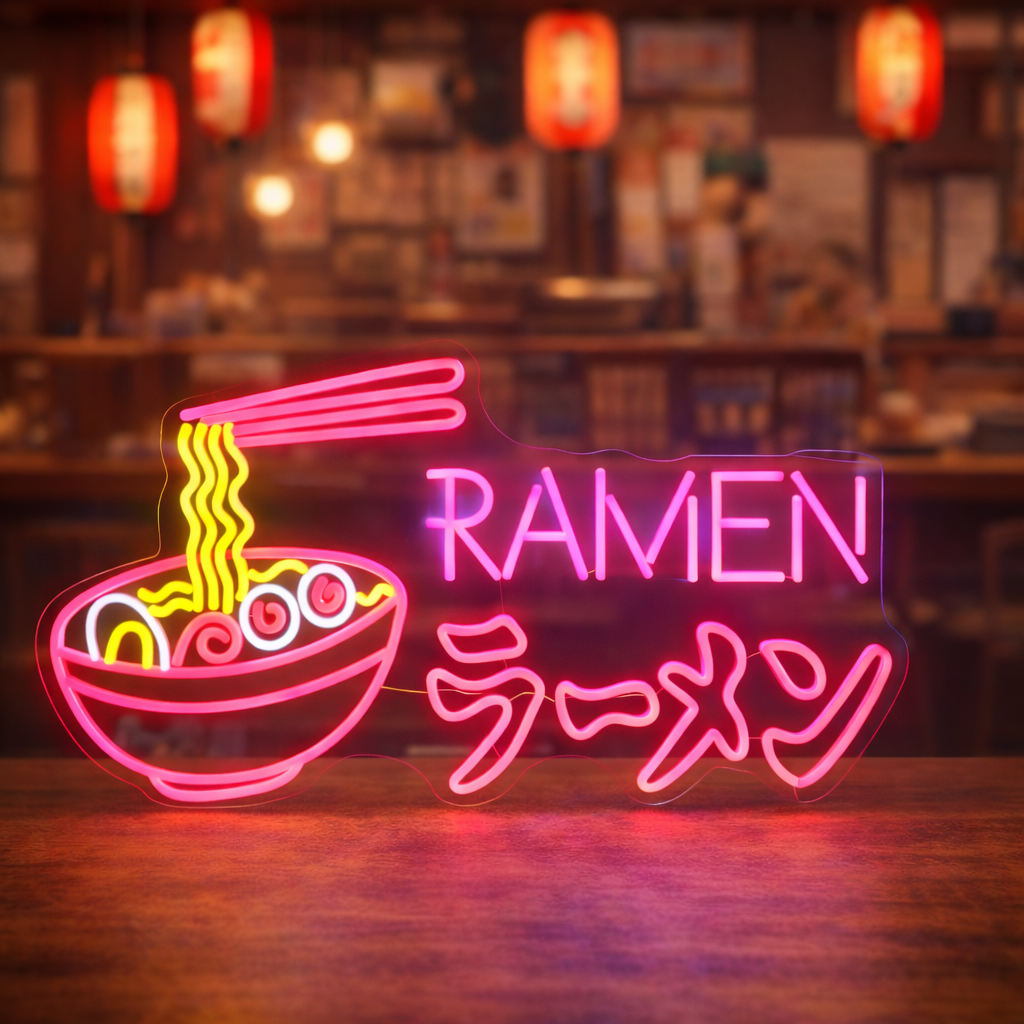 Ramen LED Neon Sign Japanese Ramen Neon Light for Restaurant Bar Wall Decor