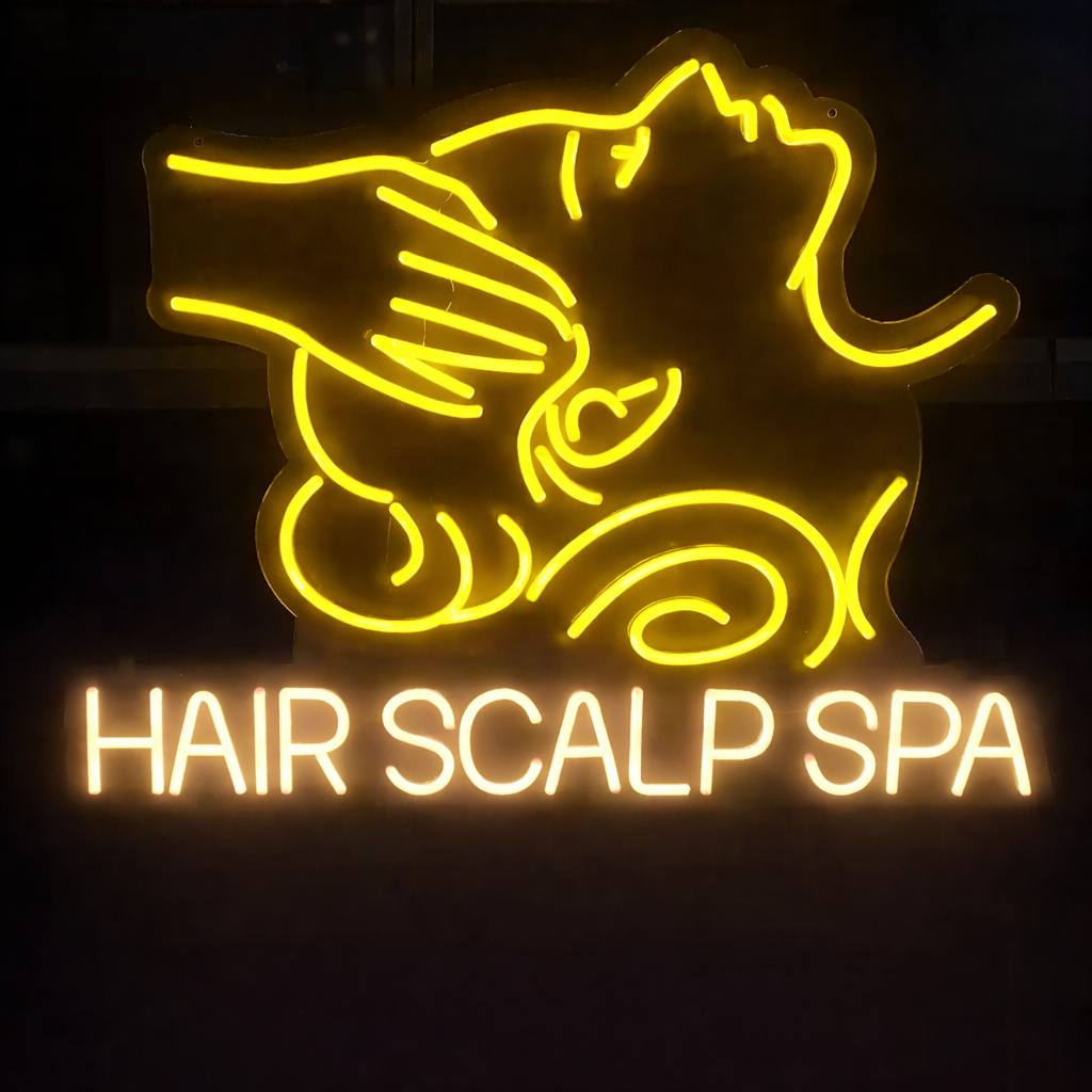 Hair Scalp Spa LED Neon Sign Yellow Pink Massage Neon Light for Salon Beauty Spa Wall Decor