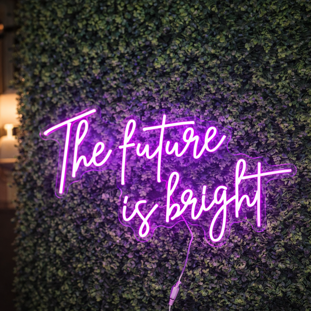 The Future Is Bright Neon Sign LED Light Wall Decor Inspirational Room Decor for Bedroom Bar Cafe