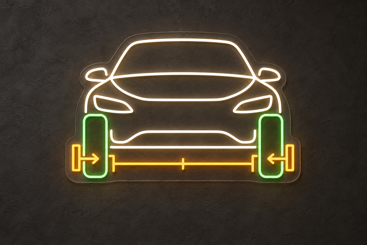 Car Wheel Alignment LED Neon Sign for Alignment Shops - design reference