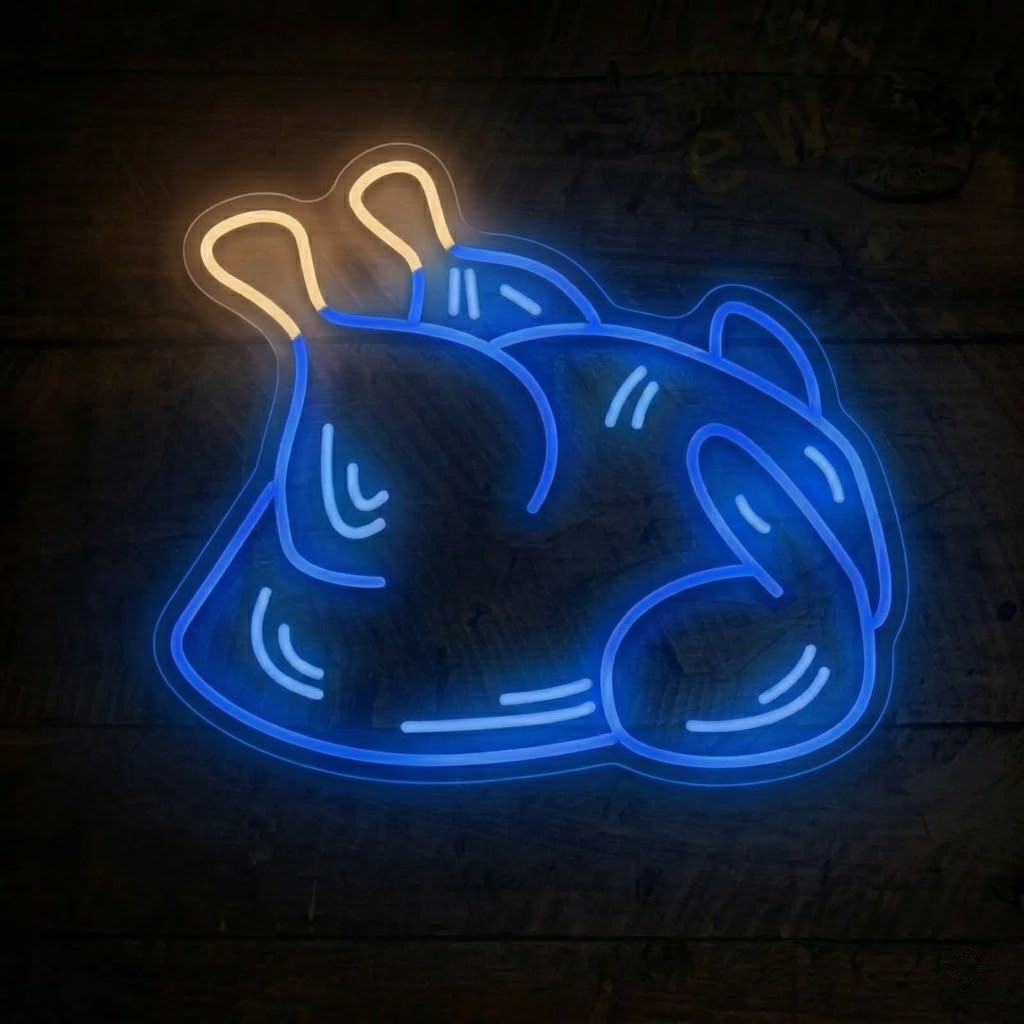 Roasted Whole Chicken LED Neon Sign for Restaurant Kitchen and Food Display