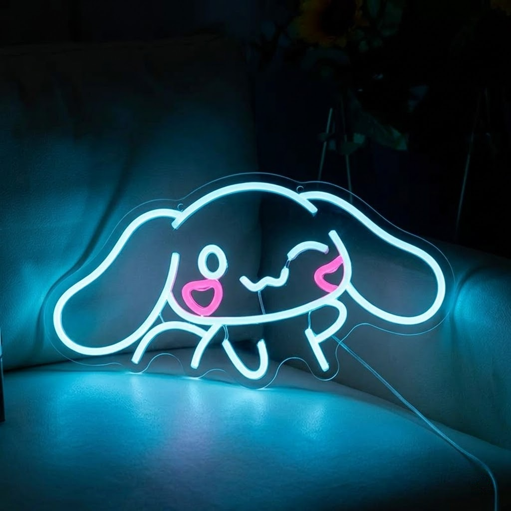 Cute Kawaii Puppy LED Neon Sign for Bedroom Wall Decor Light