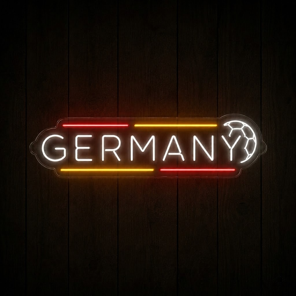 Germany Soccer LED Neon Sign German Flag Football Neon Light Wall Decor for Sports Bar Game Room