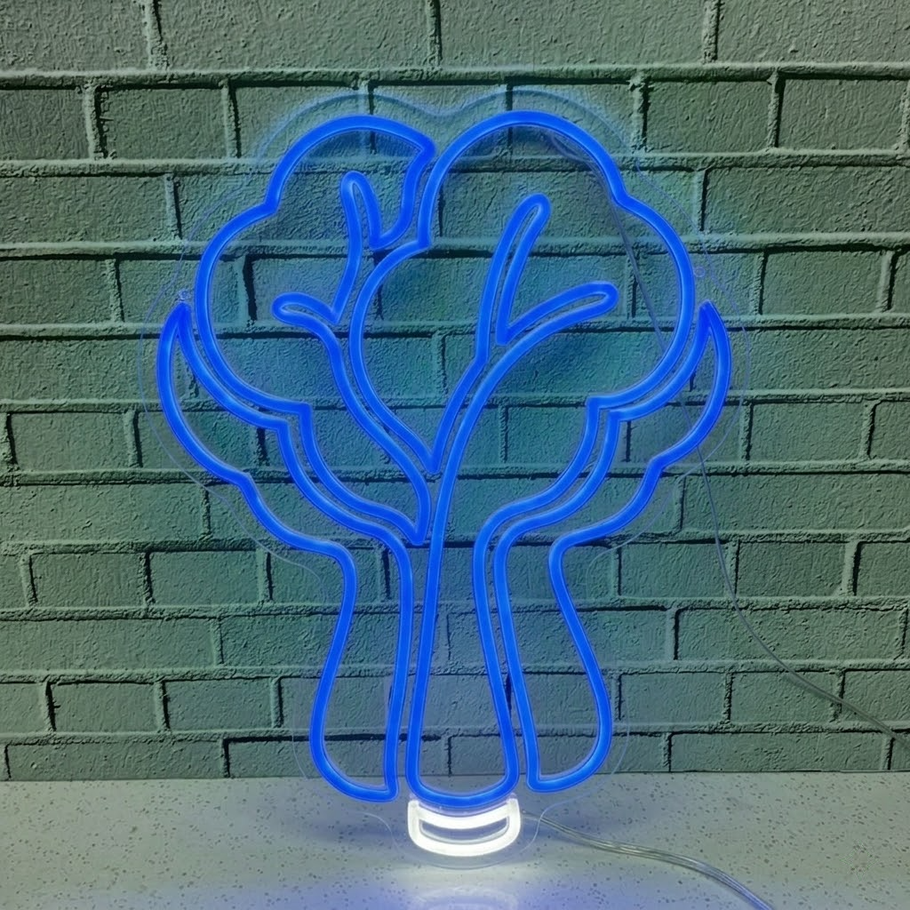 Broccoli LED Neon Sign Green Vegetable Neon Light for Kitchen Cafe Healthy Food Wall Decor