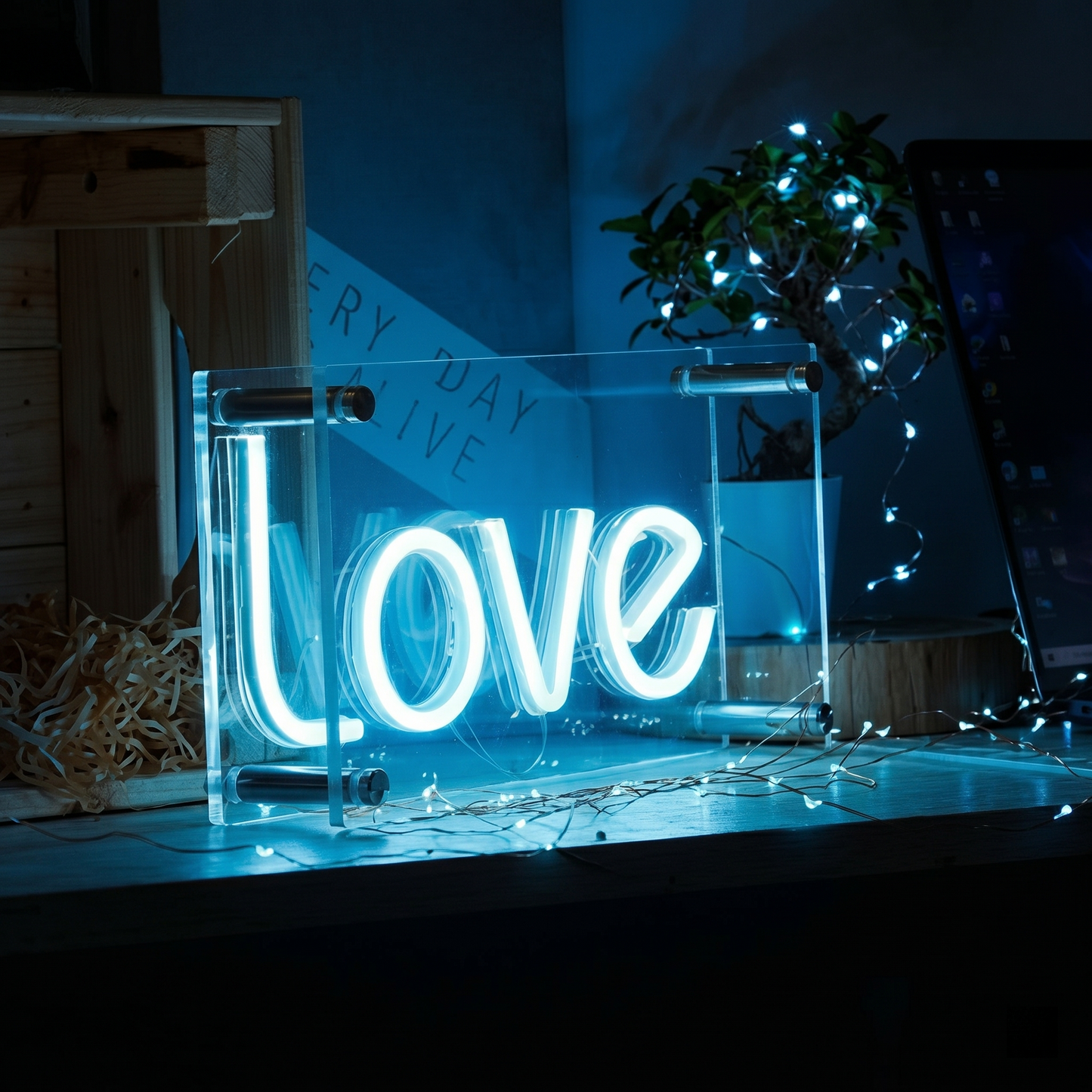 Love LED Neon Sign Warm White Script Neon Light Wall Decor for Bedroom Wedding Party