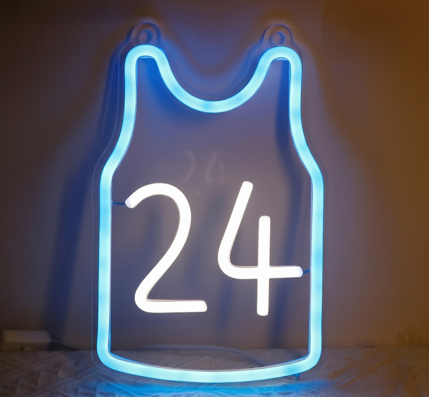 Basketball Jersey LED Neon Sign Yellow White Sports Neon Light Wall Decor for Bedroom Gym