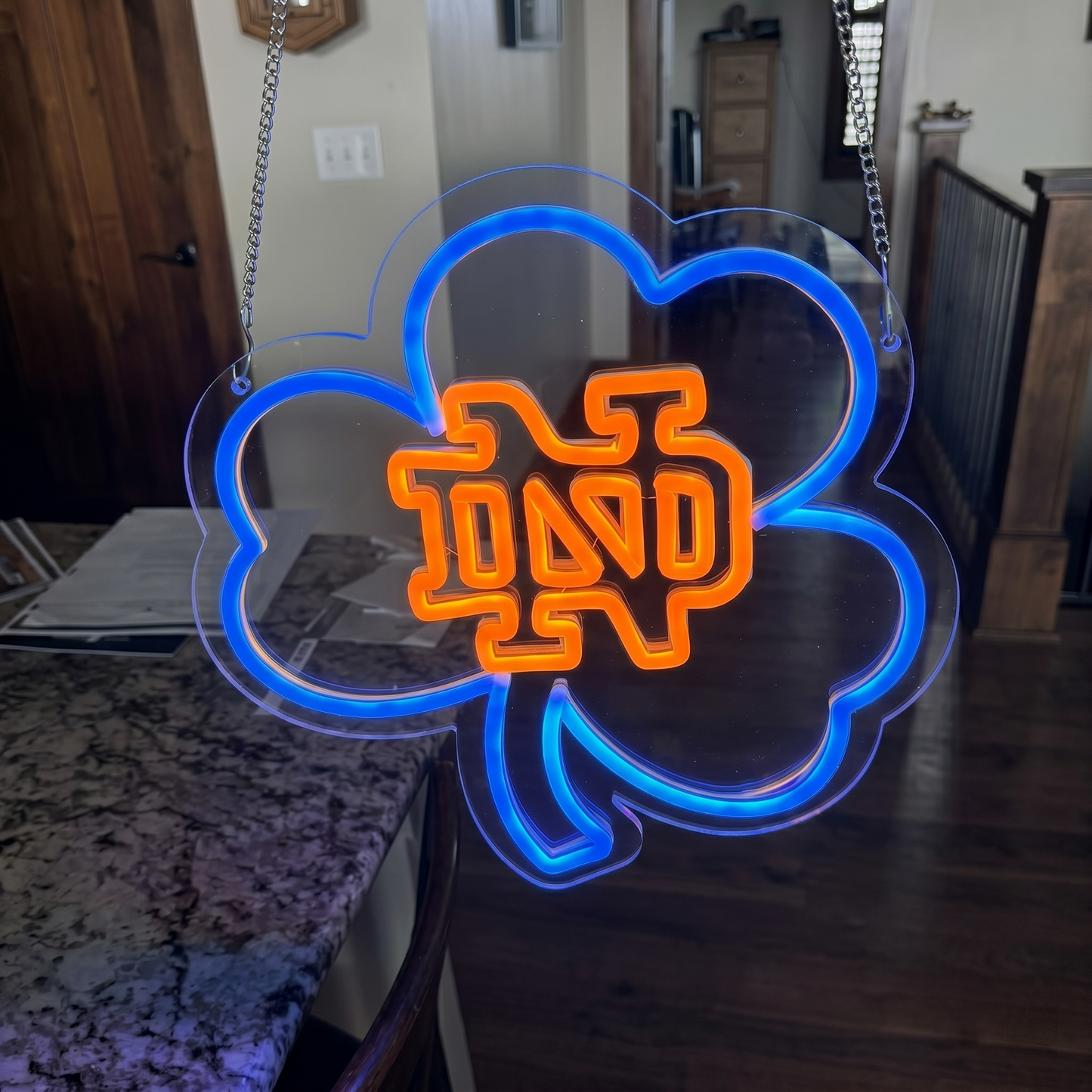 Irish Shamrock LED Neon Sign Green Orange Clover Neon Light Wall Decor for Bar Game Room
