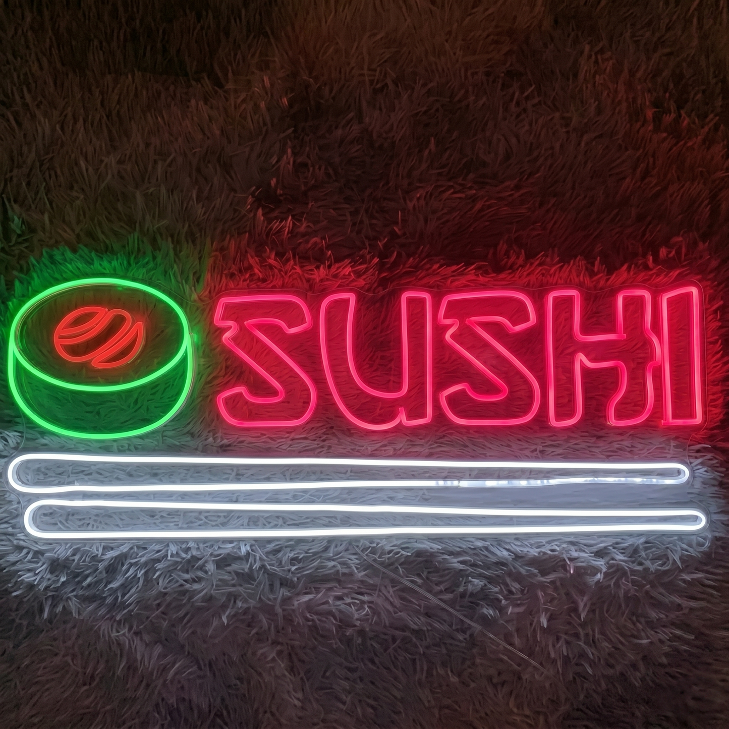 Sushi LED Neon Sign Yellow Green Japanese Food Neon Light Wall Decor for Restaurant Cafe Kitchen