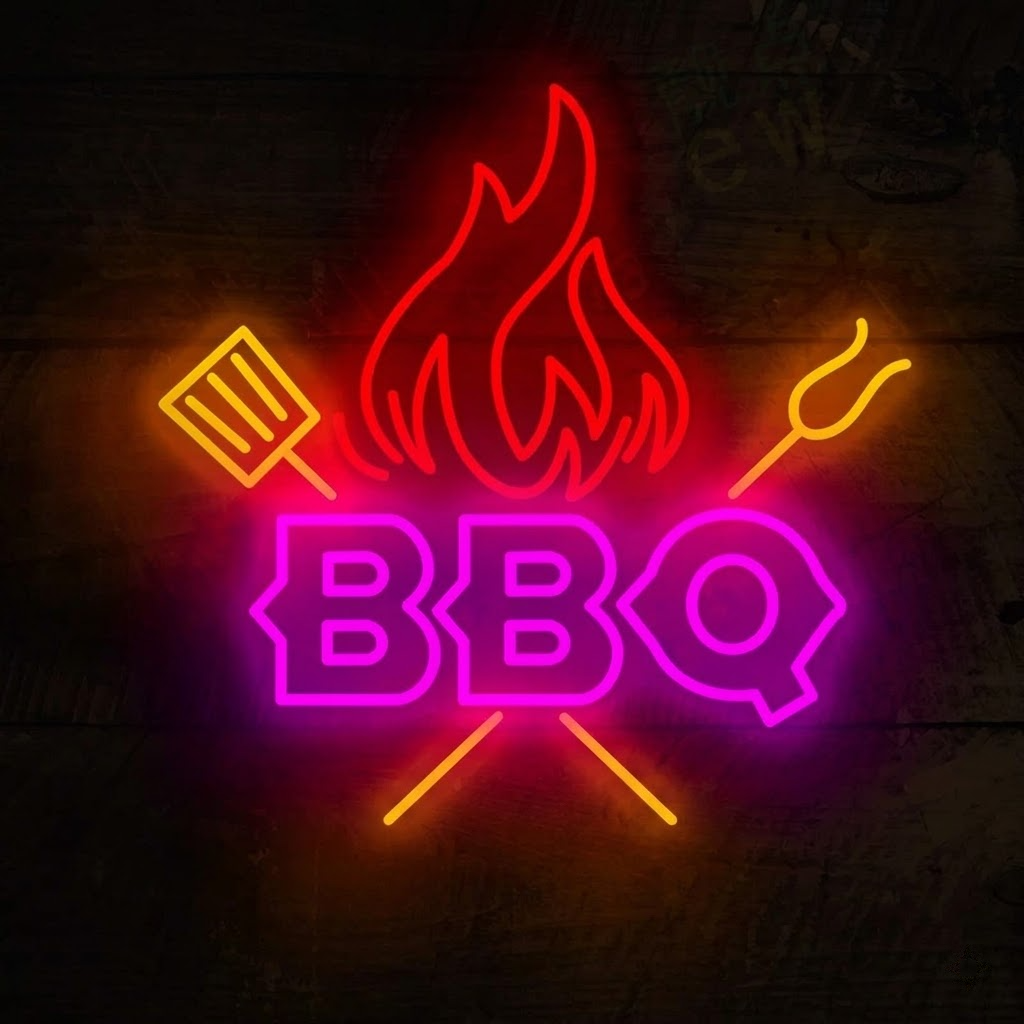 BBQ Flame LED Neon Sign for Barbecue Restaurant Grill Bar and Outdoor Kitchen