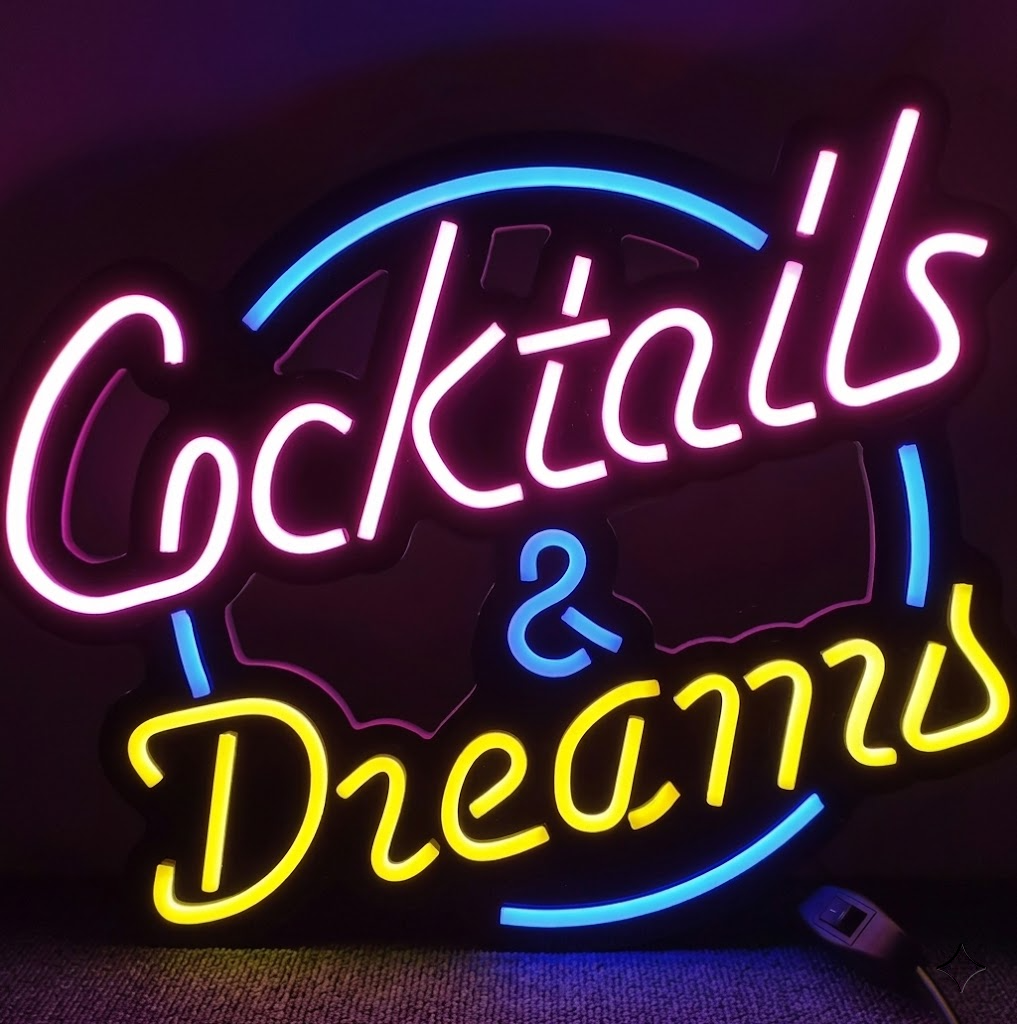 Cocktails & Dreams Neon Sign LED Wall Light for Bar, Lounge, Home Decor