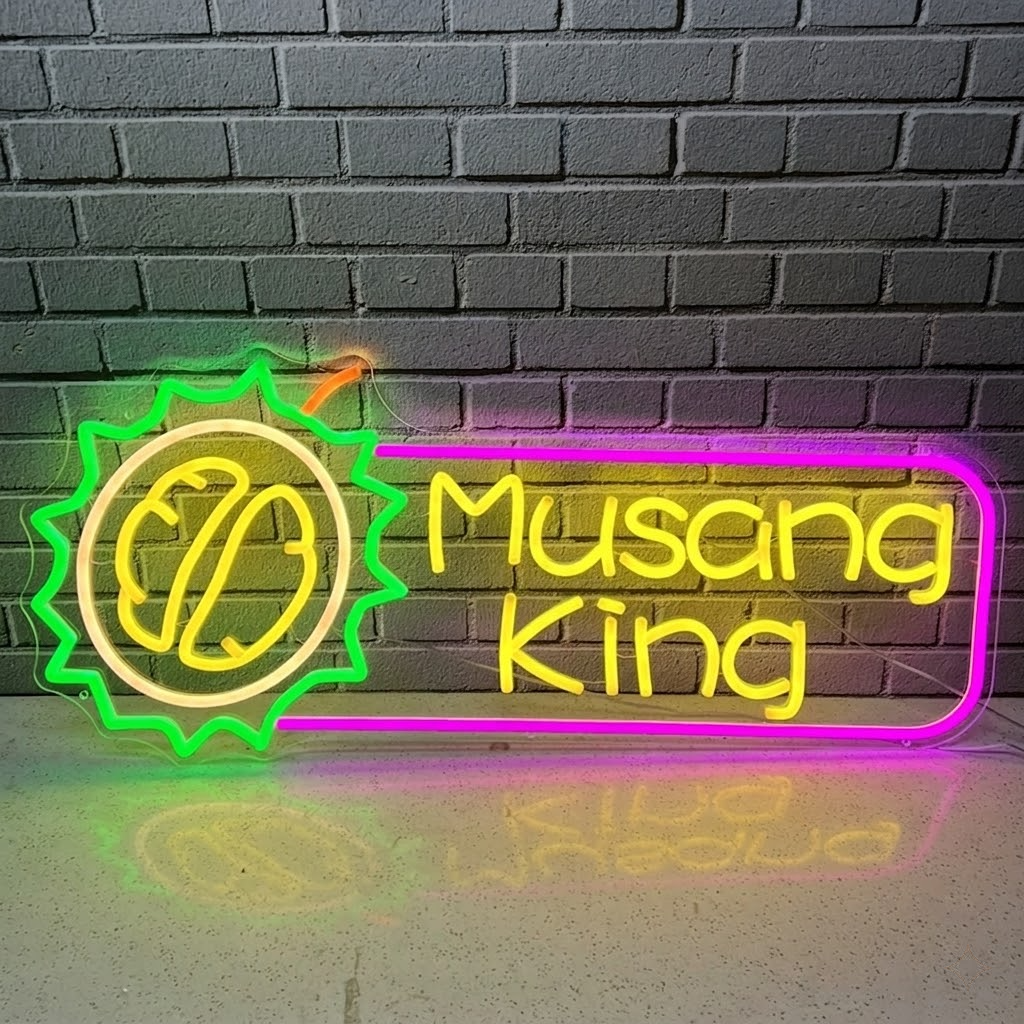 Personalized Musang King Durian LED Neon Sign Tropical Fruit Custom Hanging Neon Sign for Bar Shop Restaurant