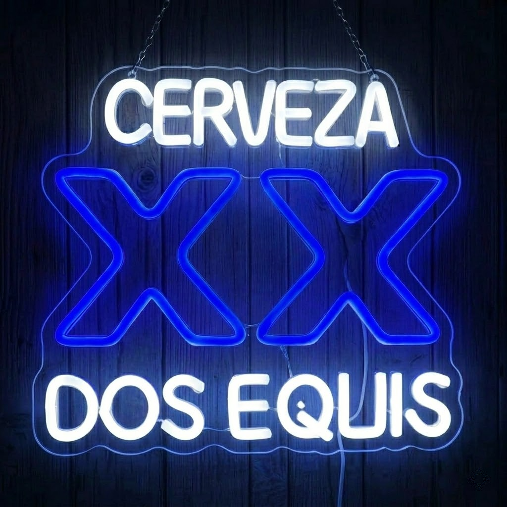 Cerveza XX Beer Bar LED Neon Sign for Pub and Home Bar Decor