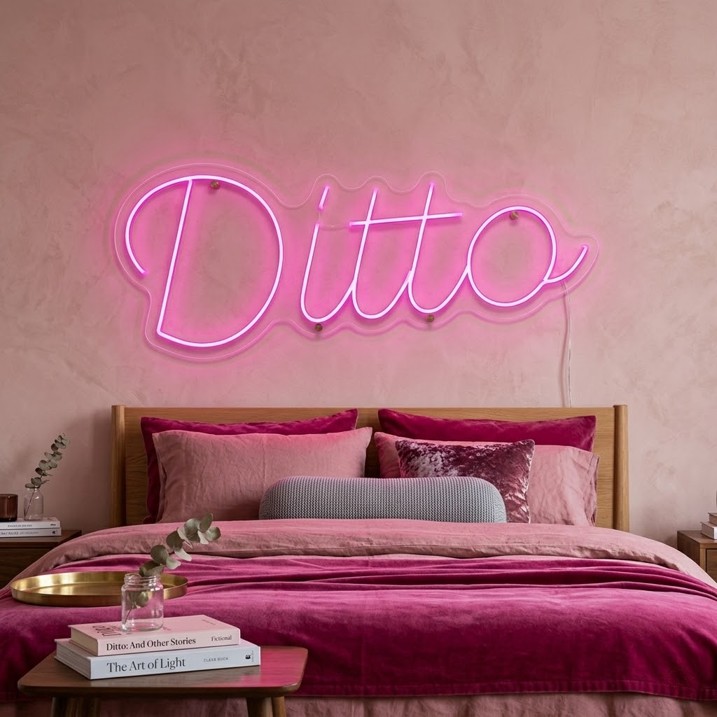 Ditto LED Neon Sign for Bedroom Wall Decor