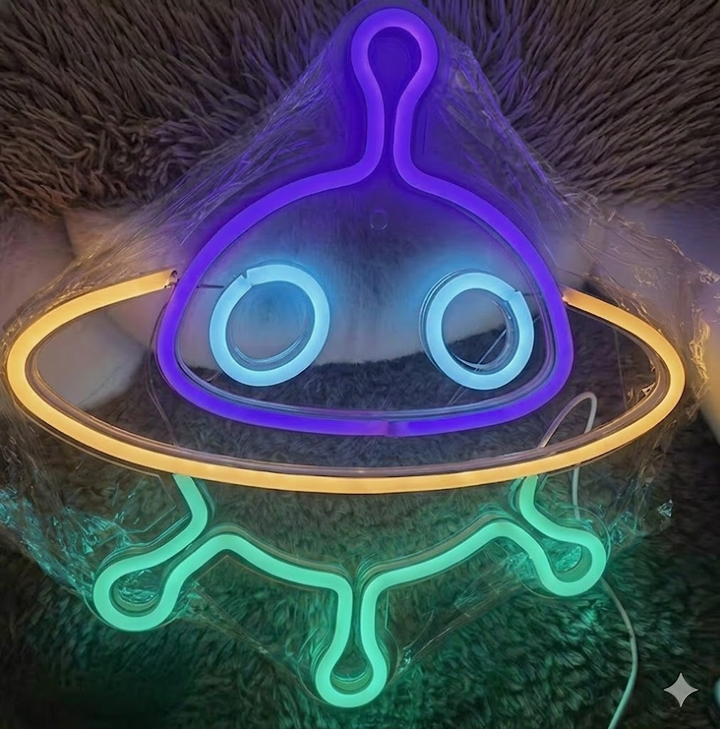 Cute Alien UFO LED Neon Sign for Kids Room Decor
